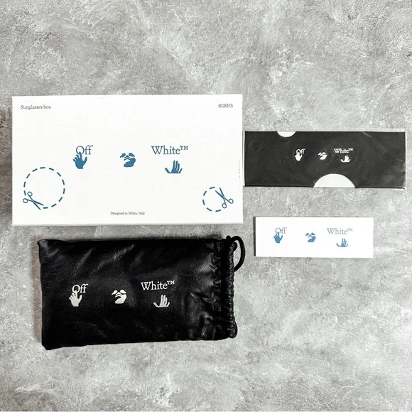 |SOLD| Off-White Virgil Sunglasses Black Frame Blue Lens Blue Logo - Picture 8 of 11